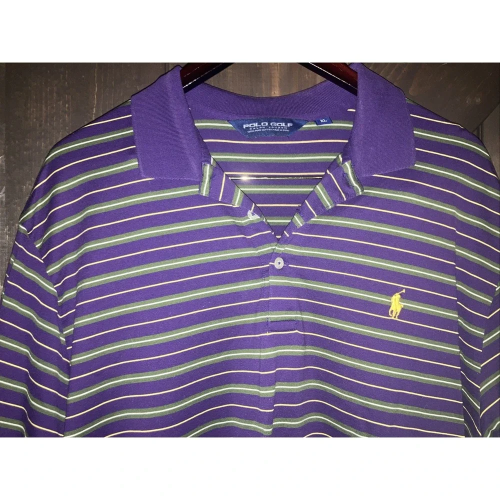 Polo Ralph Lauren Golf Shirt Men's ‎ Size XL  Plum purple, gold horse